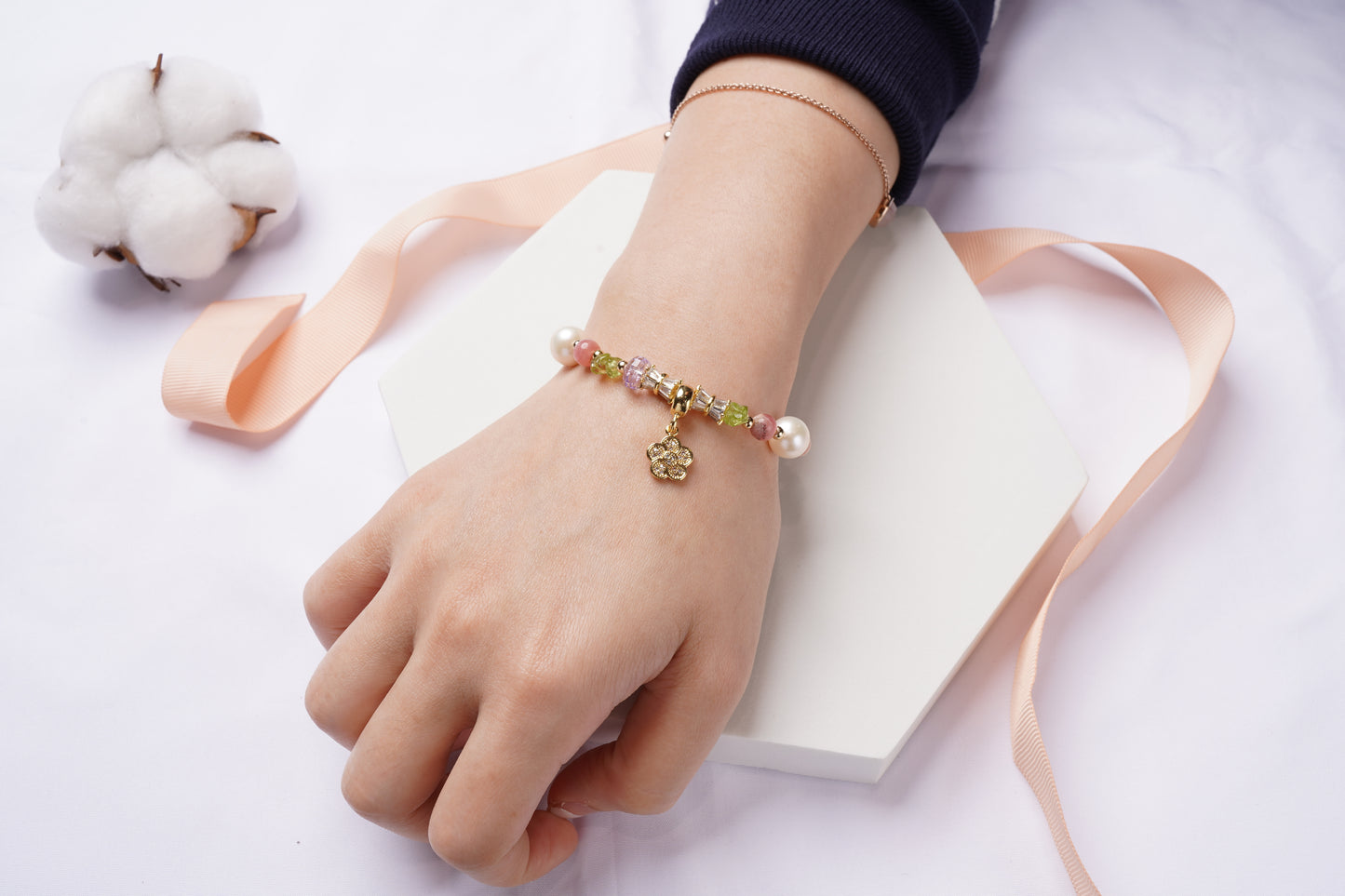 Peridot Pearl Designer Bracelet