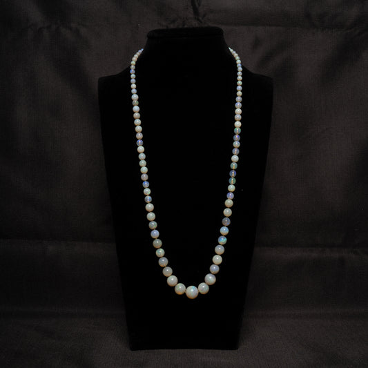 White Opal Bead Necklace