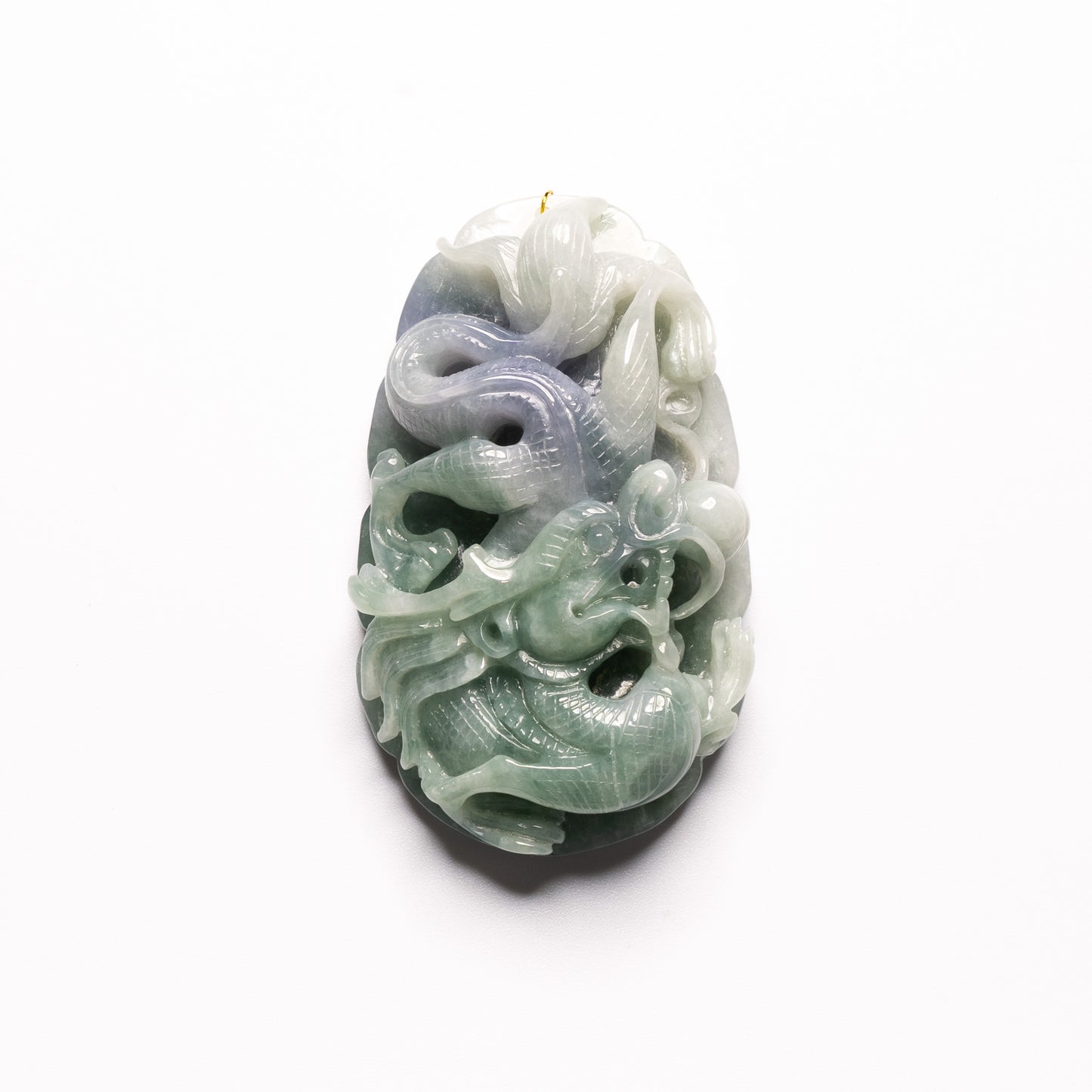 Dragon Lavender Green Jade Pendant