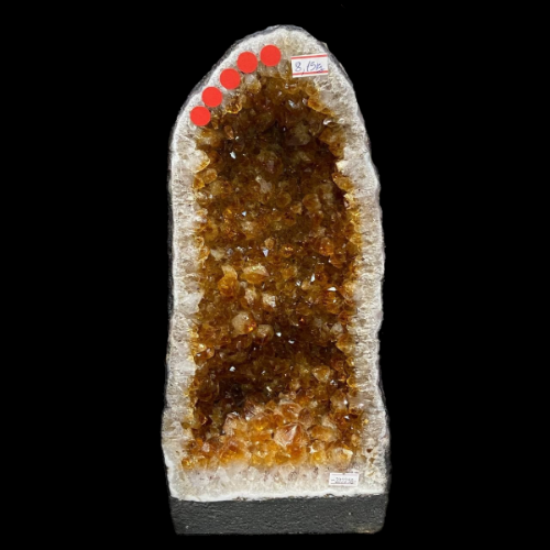 *PREMIUNM* 8.15KG Natural Uruguay Citrine Geode Cave in Tall Mountain Shape with Wooden Base